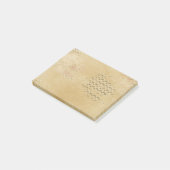 黒い点によって引き裂かれるクラフト紙のコラージュの背景 ポストイット (アングル)