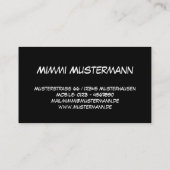 黒い点の微笑のヤモリ + あなたの文字 名刺 (裏面)