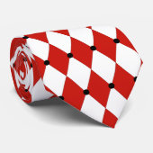 黒い点の赤と白の道化師 ネクタイ (ロール)