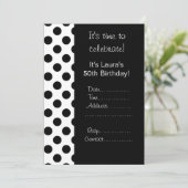 黒い点の50歳誕生日招待状 招待状 (スタンド正面)