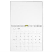 黒い点を持つ緑と赤の花 カレンダー (3月 2027)