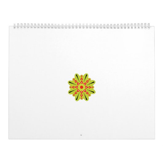 黒い点を持つ緑と赤の花 カレンダー (カバー)