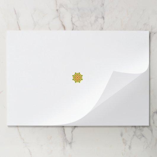 黒い点を持つ緑と赤の花 ペーパーパッド (折り畳み)