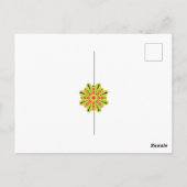 黒い点を持つ緑と赤の花 ポストカード (裏面)