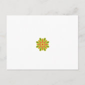 黒い点を持つ緑と赤の花 ポストカード (正面)