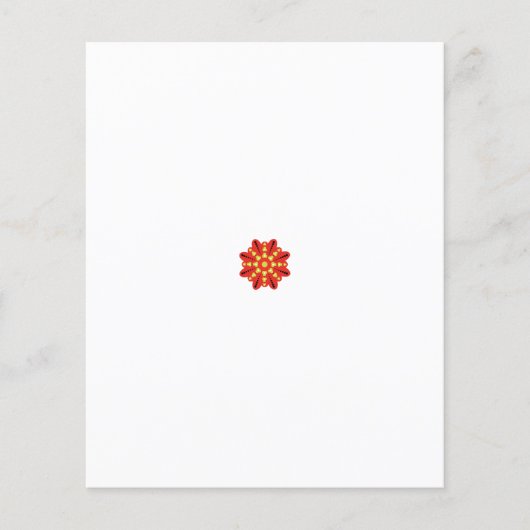 黒い点を持つ赤と黄色の花 チラシ (正面)