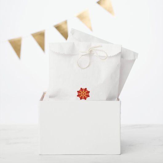 黒い点を持つ赤と黄色の花 フェイバーバッグ (パーティー)