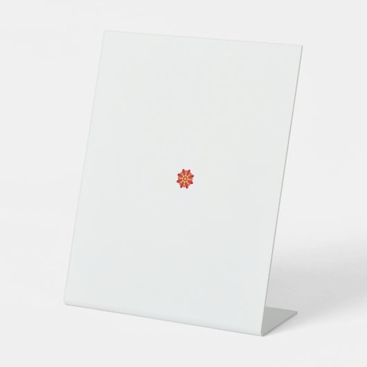 黒い点を持つ赤と黄色の花 台座サイン (正面)