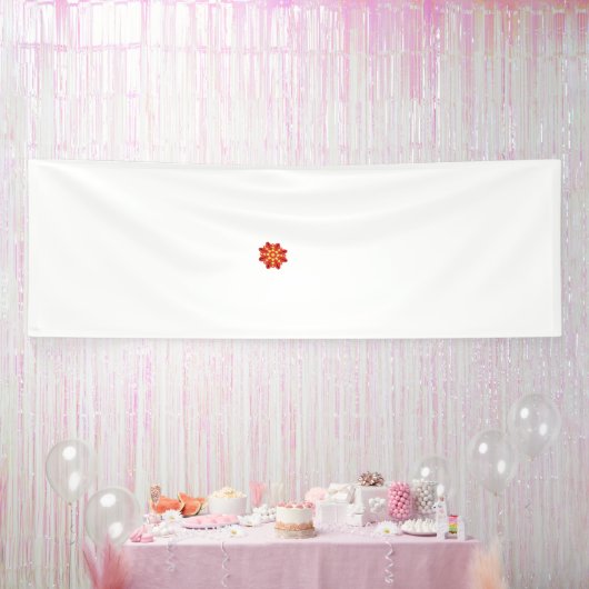 黒い点を持つ赤と黄色の花 横断幕 (パーティー)