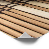 黒い焼いたプレートに切った鶏肉 ポスター (角)