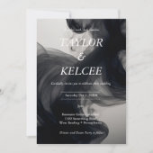 黒い煙のカスタマイズ結婚可能 招待状 (正面)