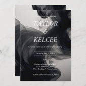 黒い煙のカスタマイズ結婚可能 招待状 (正面/裏面)