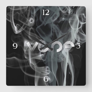 黒い煙Vape スクエア壁時計