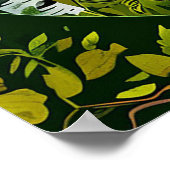 黒い熊が樺の木林に ポスター (角)