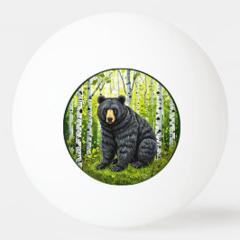 🐻 黒い熊の森の輝き ❄️ 白樺の森 卓球ボール
