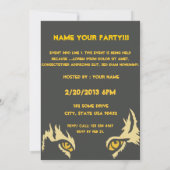 黒い熱帯テーマのパーティーの招待 招待状 (裏面)