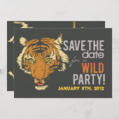 黒い熱帯テーマのパーティーの招待 招待状 (正面/裏面)