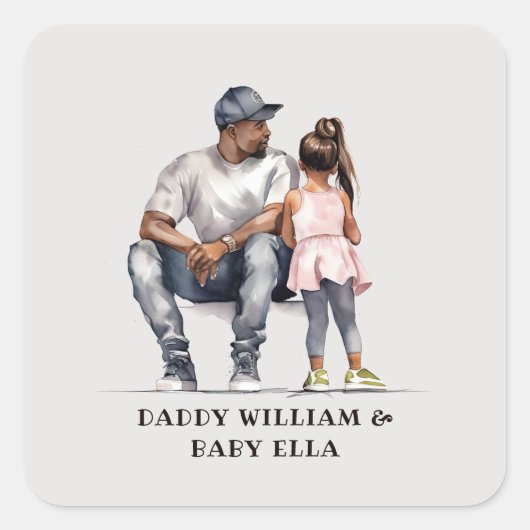 黒い父と娘の絆(3) スクエアシール (正面)