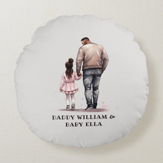 黒い父と娘の絆(7) ラウンドクッション (正面)