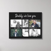 黒い父と子供と家族のパパ写真 キャンバスプリント (正面)