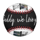 黒い父と子供と家族のパパ写真 野球ボール (正面)