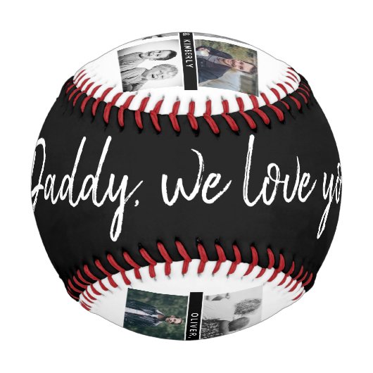 黒い父と子供と家族のパパ写真 野球ボール (正面)