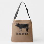 黒い牛のシルエットと大きなクロス体バッグ クロスボディバッグ (裏面)