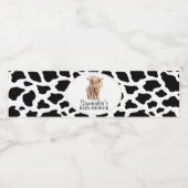 黒い牛のプリントハイランドカウカーフベビーシャワー ペットボトルラベル (シングルラベル)
