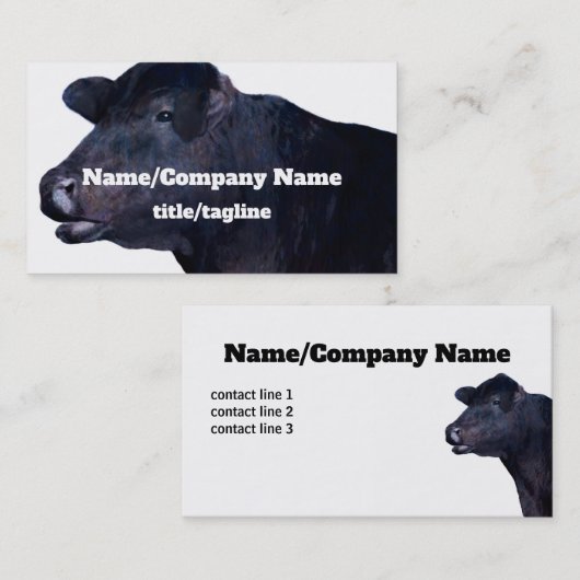 黒い牛の名刺カスタム両面 名刺 (正面/裏面)
