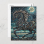 黒い牡馬 ポストカード (正面/裏面)