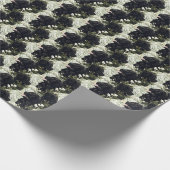 黒い犬と白い花 ラッピングペーパー (角)