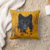 黒い犬と素晴らし金ゴールド クッション (ブランケット)