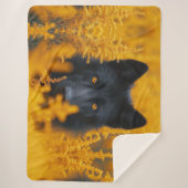 黒い犬と素晴らし金ゴールド シェルパブランケット (正面)