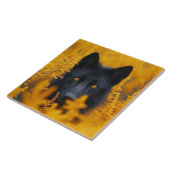 黒い犬と素晴らし金ゴールド タイル (側面)