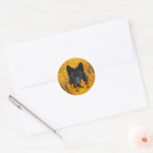 黒い犬と素晴らし金ゴールド ラウンドシール (封筒)