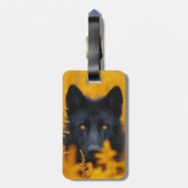 黒い犬と素晴らし金ゴールド ラゲッジタグ (裏面縦)