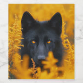 黒い犬と素晴らし金ゴールド ワインラベル (シングルラベル)