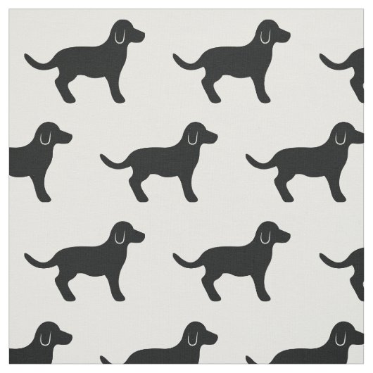 黒い犬のシルエット柄 ファブリック (見本)