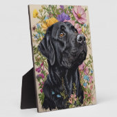 黒い犬のフォトフレームI黒ラブラドールretriever フォトプラーク (側面)