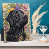 黒い犬のフォトフレームI黒ラブラドールretriever フォトプラーク (側面)