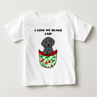 黒い犬のポケット ベビーTシャツ