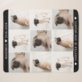 黒い犬のメモリアル フォト コラージュ 記念品 シェルパブランケット (正面(横))