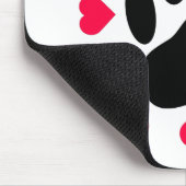 黒い犬の手のプリントハートシェイプ マウスパッド (コーナー)