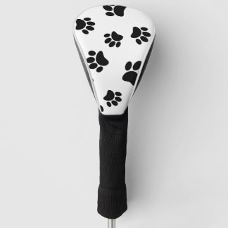 黒い犬の手の印刷パターン ゴルフヘッドカバー