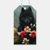 黒い犬の犬の子犬のかわいい犬のギフトラベル ギフトタグ (裏面)