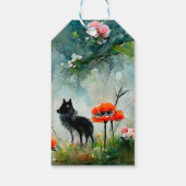 黒い犬の犬の子犬のかわいい犬のギフトラベル ギフトタグ (裏面)