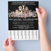 黒い犬の花 かわいい子犬のチケット チラシ (手)