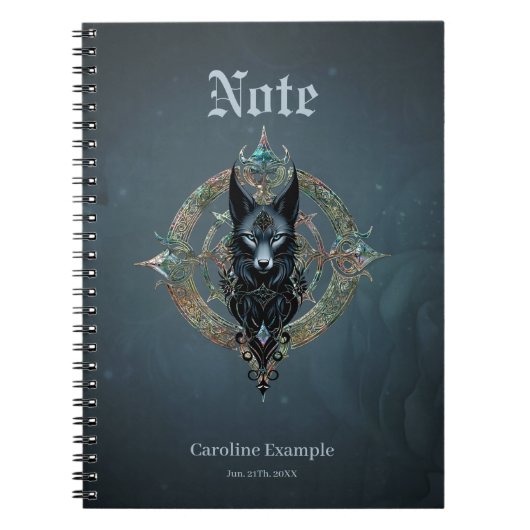 黒い狼の頭に鋭い青い目があった ノートブック (正面)