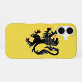 黒い猛獅子 iPhone 16ケース (裏面横)