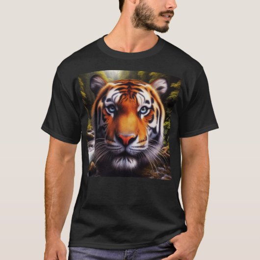 黒い猛虎のメンズシャツ Tシャツ (正面)